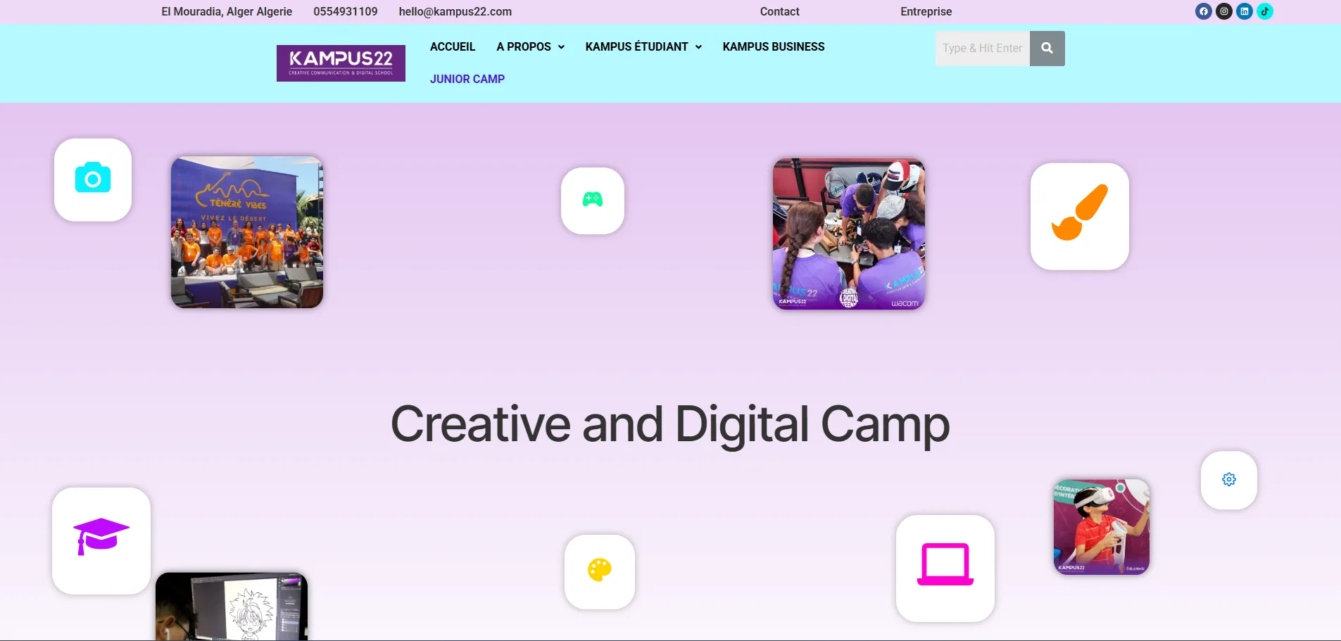Section Creative and Digital Camp du site Kampus22