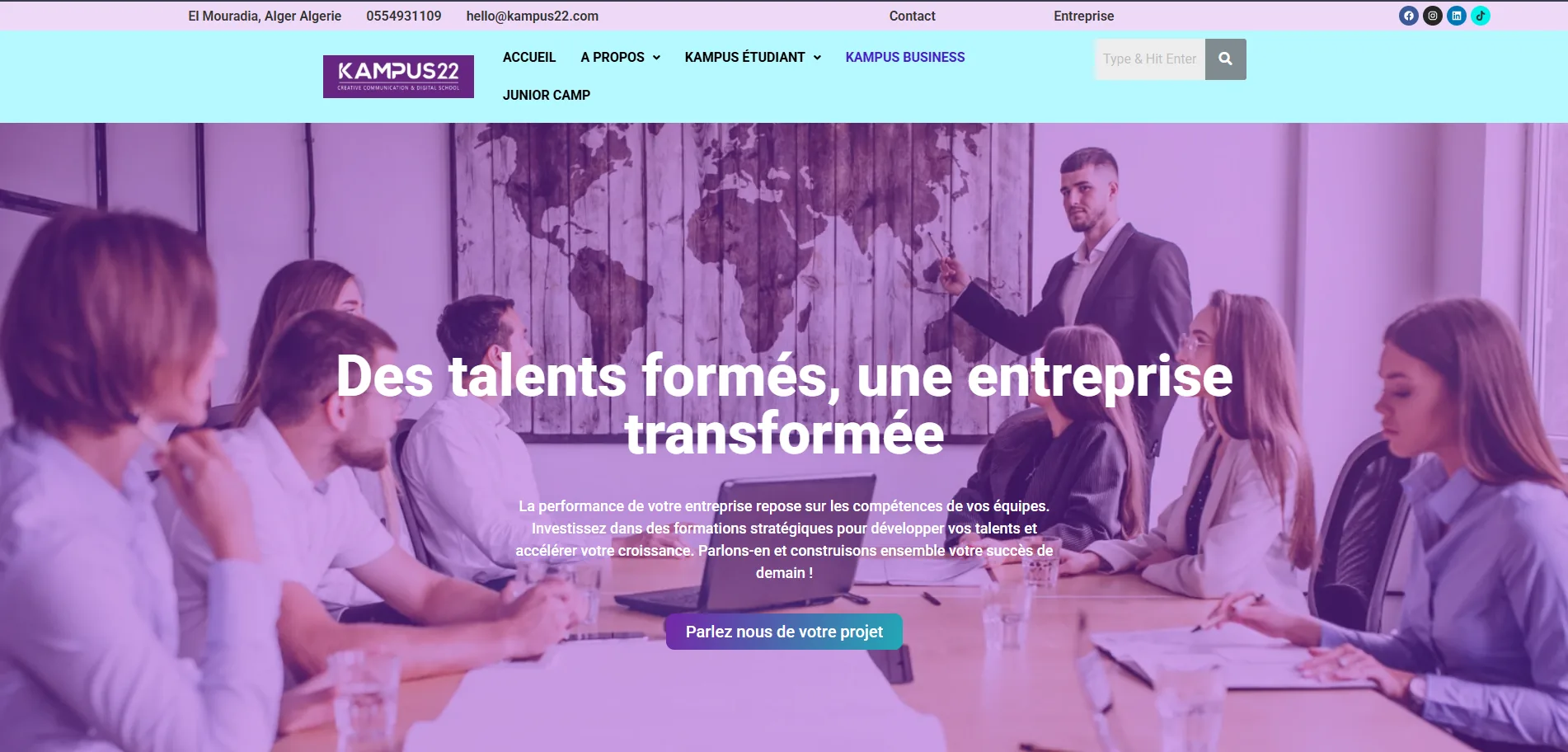 Page entreprises du site Kampus22