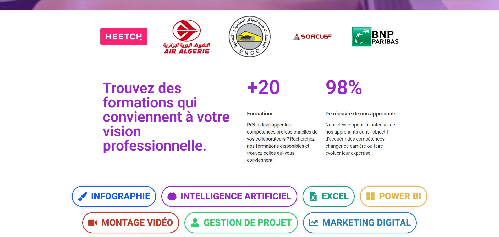 Formations et chiffres clés sur le site Kampus22