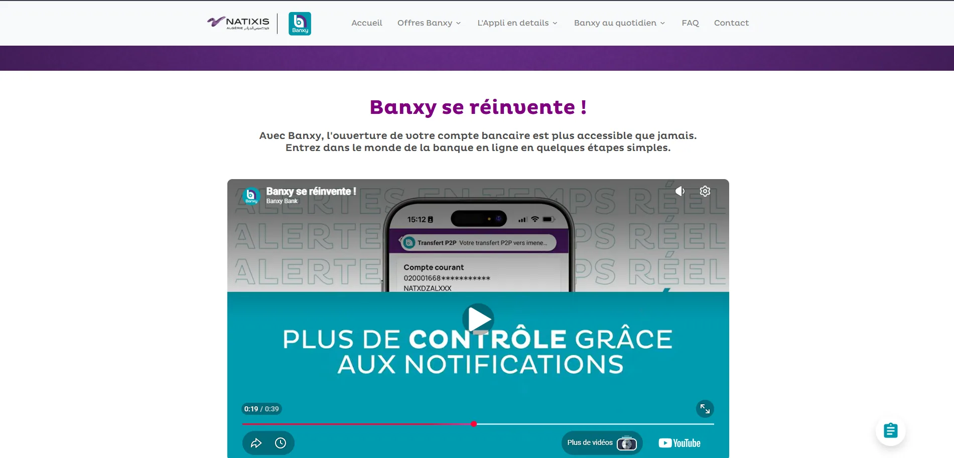 Page Banxy se réinvente avec vidéo de présentation
